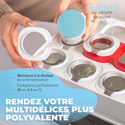 Lot de 18 couvercles avec 12 adaptateur multidélices