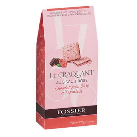 Craquant biscuit rose framboise et chocolat noir 170G